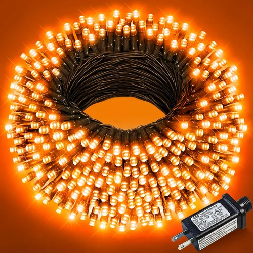 Vista 43 de Juego de 2, luces de Navidad, 200 pies, 600 LED, exterior/interior, guirnalda luces, 8 modos, impermeables, cable verde, parpadeantes, árbol, patio