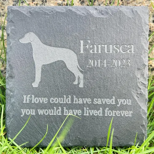 Vista 17 de Regalo de piedra conmemorativa para mascotas, lápida conmemorativa de jardín, marcador de tumba de toro, lápida de condolencia, regalo personalizado