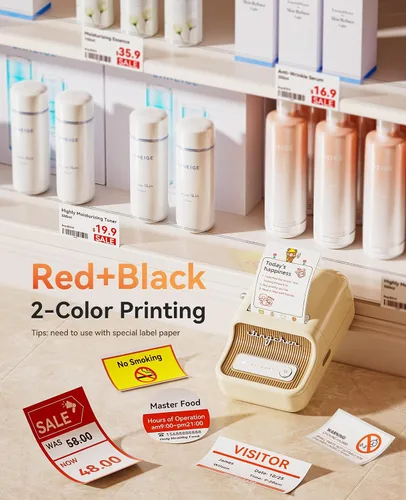 Vista 2 de NIIMBOT Label Maker, B21 Pro 300DPI Impresora de pegatinas HD para fotos Blanco