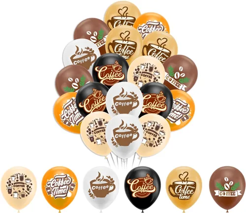 Vista 6 de 30 globos de café, 6 estilos para suministros de fiesta de café y decoraciones de cumpleaños