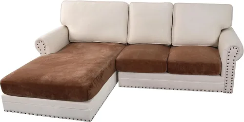 Vista 18 de H.VERSAILTEX Funda de cojín elástica de terciopelo para sofá, funda de cojín de felpa para cojines de silla, protector de muebles, cojín de asiento