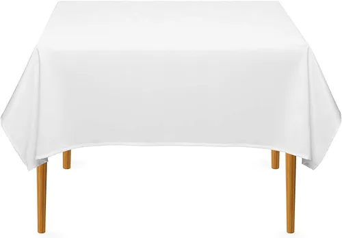 Vista 117 de Pomp - Mantel premium de poliéster con estampado abstracto de 52 x 52 pulgadas cuadradas Tela de fácil cuidado, resistente a arrugas y manchas