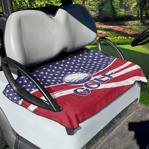 Vista 24 de Fundas de asiento de carrito de golf, lavables para carrito de golf, manta de toalla para carrito de golf, club, coche, fácil de instalar, funda
