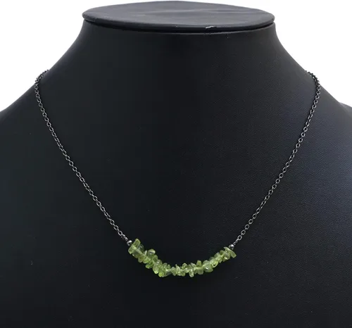 Vista 13 de Gempires - Collar de barra de chips naturales, cristales curativos de energía, regalo de cumpleaños, regalo para ella, joyería de piedras preciosas