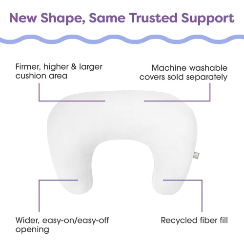 Vista 4 de Boppy Almohada de lactancia, Bare Naked - Almohada más grande y con mayor soporte para lactancia y alimentación con biberón con mayor elevación