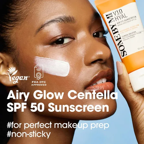 Vista 2 de SOME BY MI V10 Hyal Air Fit Protector Solar SPF 50 – 1.69oz, 50ml – Protector solar coreano de Centella para la cara con protección UV – No graso
