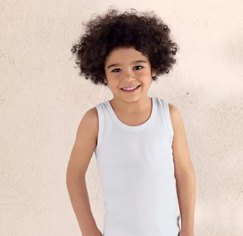 Vista 2 de Brix Camiseta sin mangas para niños, sin etiquetas, 100% algodón, súper suave, paquete de 4 novedades.