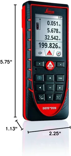 Vista 2 de Leica Disto E7500 Medidor de distancia láser de 500 pies con Bluetooth, pantalla color, rojo/negro