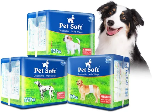Vista 9 de Pañales Pet Soft para perro, desechables, para perros macho, xs
