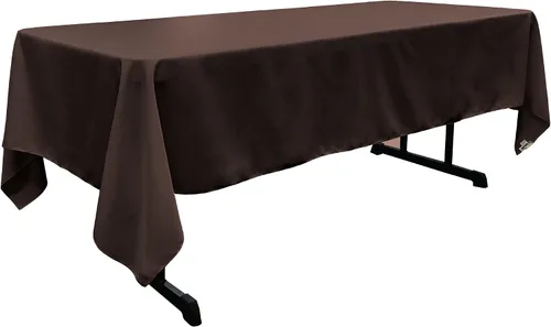 Vista 215 de LA Linen Mantel rectangular lavable de popelín de poliéster, resistente a las manchas y a las arrugas, cubierta de mesa 60x84, mantel de tela