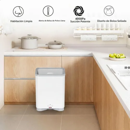 Vista 6 de Aspiradora automática sin contacto con 2 modos de funcionamiento, recipiente con cable ultrarrápido y potente para mascotas, recogedor eléctrico