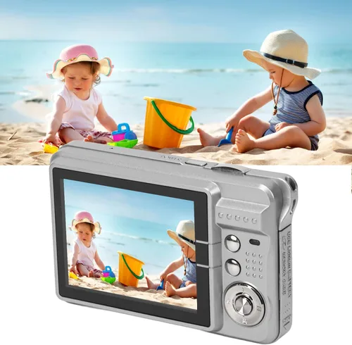 Vista 3 de Cámara digital, 48MP 2.7in LCD 4K Vlogging Cámara para disparar (Plata)