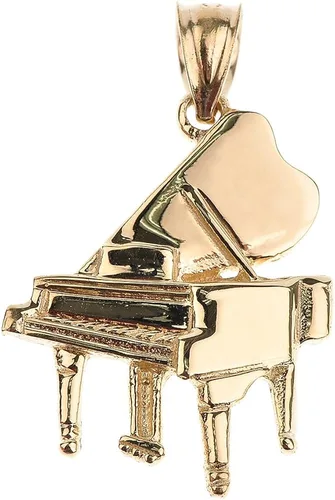 Vista 2 de Collar con colgante de piano de cola de oro amarillo de 10 quilates