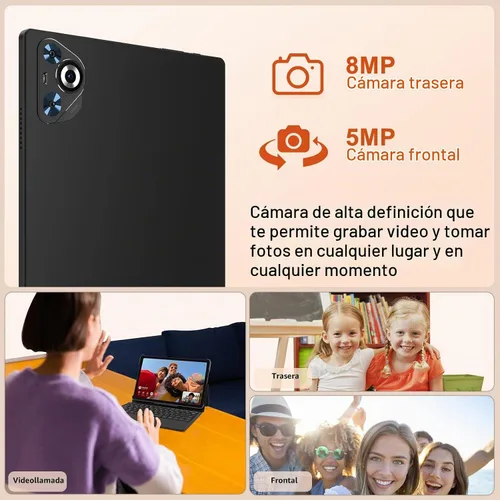 Vista 6 de Tablet de 10 pulgadas, 22 GB de RAM+128 GB ROM+1 TB Expand, Android 14 Tablet con teclado y mouse, batería de 8000 mAh, pantalla IPS de 1280 x 800