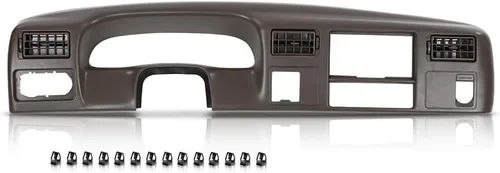 Vista 30 de GRAND ORANGE Cubierta de bisel del panel de instrumentos del tablero Compatible con Chevy Chevelle El Camino 1968 Sin aire Negro