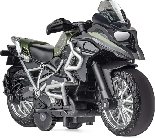 Vista 10 de Juguete de Motocicleta de Metal Fundido - Juguetes de Retroceso con Sonido y Luz, Juguetes de Motocicleta para Niños, Juguetes para Niños de 3-9 Azul