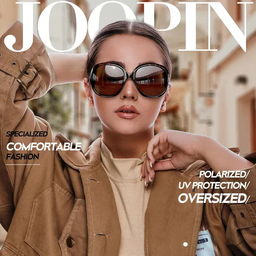 Vista 205 de Joopin Lentes de sol de gran tamaño para mujer, polarizados, grandes, para conducción, protección UV, grandes sombras
