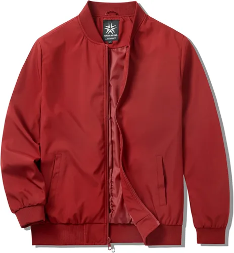 Vista 15 de URBANFIND Chaquetas bomber para hombre, casuales, ligeras, cortavientos, a la moda, abrigos de primavera y otoño