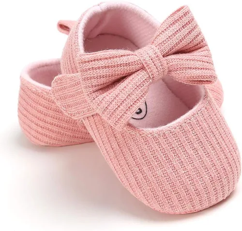 Vista 5 de Zapatos planos Mary Jane para bebés y niñas con lazo y flores, vestido de princesa, para boda, zapatos de ballet antideslizantes para niños pequeños
