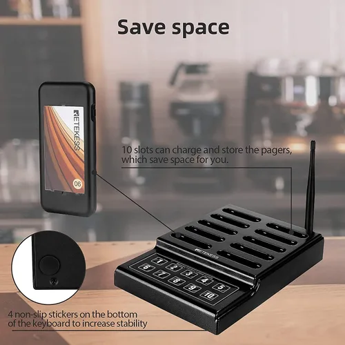 Vista 8 de Retekess TD174 - Sistema de zumbador de restaurante, localizador de espera de restaurante, juego con vibración, intermitente y zumbador