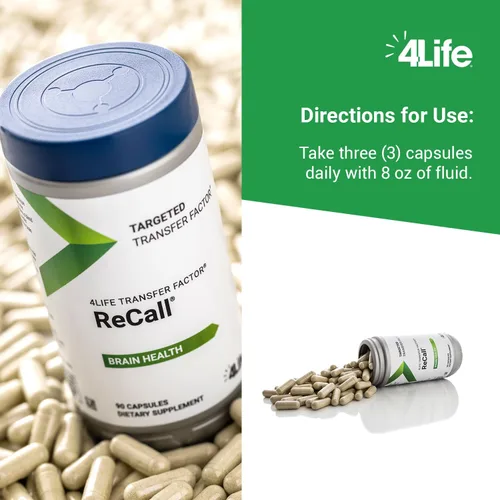 Vista 5 de 4Life Transfer Factor ReCall - Con Ginkgo Biloba, Bacopa Monnieri, Huperzia Serrata, bálsamo de limón, magnesio para memoria y claridad cognitiva