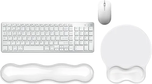 Vista 10 de Reposamuñecas para teclado y mouse, alfombrilla de mouse ergonómica de gel de silicona con reposamuñecas, almohadilla de brazo para mouse