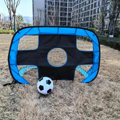 Vista 6 de Porterías de fútbol para patio trasero, red de fútbol portátil desplegable con bolsa de transporte y 4 modos de portería, equipo de entrenamiento
