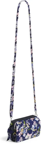 Vista 2 de Vera Bradley Bolso cruzado de algodón todo en uno para mujer con protección RFID, Coral floral