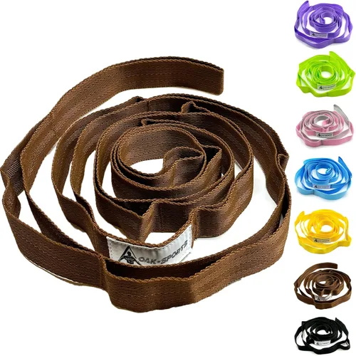 Vista 22 de Correa de estiramiento con bucles para yoga, correa de estiramiento para terapia física, correa de ejercicio no elástica para pilates, danza