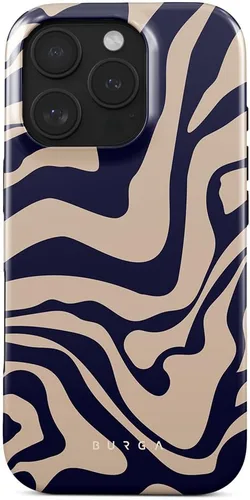 Vista 68 de BURGA - Funda p/teléfono compatible con iPhone 13 Pro, carcasa rígida híbrida de 2 capas + Funda protectora de silicona, almendras latte a lunares