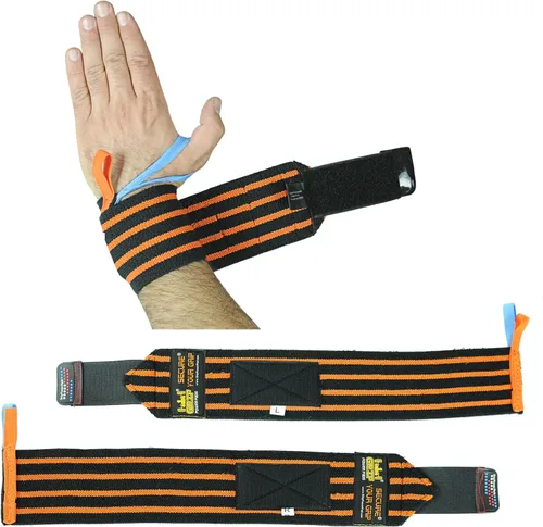 Vista 8 de Bandas de lujo para muñeca, 13 pulgadas de largo, 1 par 2 bandas, para levantamiento de pesas, con apoyo de algodón, bandas para gimnasio, cuerdas