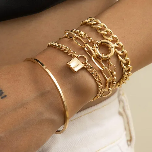 Vista 9 de 5 pulseras con dije de candado para mujeres y adolescentes, accesorios de mano de fiesta, Aolly, No es una piedra preciosa
