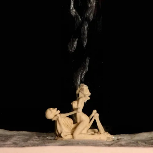 Vista 2 de Carefree Fish Esqueleto de acuario King and Queen Decor Tank Halloween Skull Ornament Bubbler Ornament A Crazy Underwater Song and Dance Drama Sin