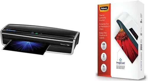 Vista 11 de Fellowes Jupiter 2 125 Laminador con 10 bolsas, 12.5 pulgadas (5734101), hojas de limpieza de laminador negro y gris y Fellowes 10, paquete de 10