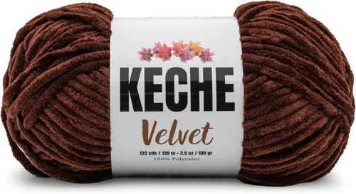 Vista 92 de Keche Hilo para ganchillo, hilo de terciopelo, chenilla suave, manta de bebé voluminosa amigurumi Yarn 3.53 oz (132 yardas) - Arona