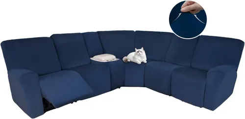 Vista 145 de HDCAXKJ Fundas de sofá seccional reclinable de terciopelo, cubierta de sofá seccional en forma de L, lavable, elástica, suave, para rincón