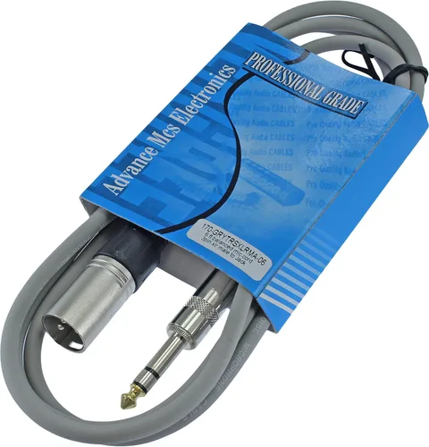 Vista 5 de Cable Patch de Audio Pro XLR macho TRS de 1/4 pulgadas a 3 pines equilibrado y blindado (3 pies de largo, azul)
