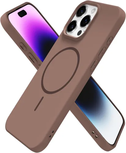 Vista 109 de Oakxco Funda de Silicona Mag Safe para iPhone 12 Pro Max, Funda Magnética Delgada y Fina Compatible con Carga Inalámbrica MagSafe, Bonita Funda