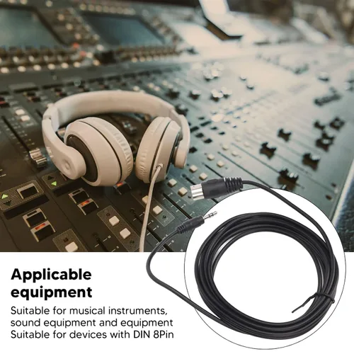 Vista 4 de Cable macho DIN de 8 pines, 9.8 pies DIN 8 pines a 0.138 in MIDI, enchufe macho DIN de 8 pines a cable de audio convertidor macho de 0.138 in