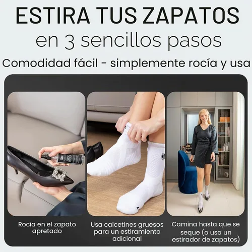 Vista 2 de FOOTMATTERS Shoe Stretch Spray – Professional Shoe Stretcher - Softener for Leather, Suede, Nubuck, Canvas – 4 oz