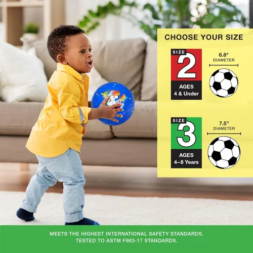 Vista 3 de Xcello Sports Balón de fútbol para niños, cubierta de TPU suave, gruesa y duradera, paquete de 2 con bomba (disponible en tamaño 2 y talla 3)