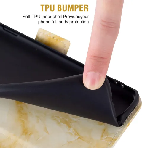 Vista 6 de Asuwish Funda compatible con Moto G9 Play/G 9/E7 Plus y protector de pantalla de vidrio templado con ranura para tarjetero, soporte para tarjetero