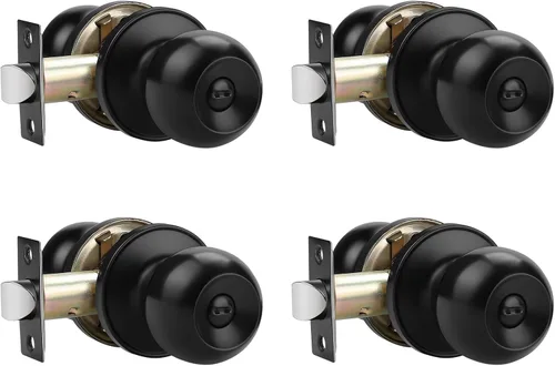 Vista 11 de Probrico Paquete de 1 pomo redondo para puerta de cama/baño, función de privacidad para baño/dormitorio, manija
