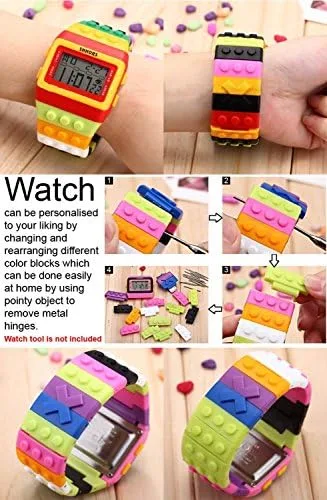 Vista 6 de LED Rainbow Creative LCD Deportes Silicona Correa Reloj de Pulsera Hombre Mujer Niños Grande LED091, Correa, Correa