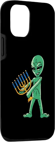 Vista 3 de Funda para iPhone 14 Alien Menorah Hanukkah Star Of David Janukah Jewish Holiday Case