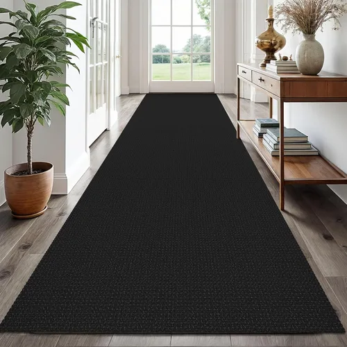 Vista 111 de EARTHALL Alfombra tejida de 2 x 3 pies, lavable para entrada, alfombra trenzada antideslizante, alfombra para puerta interior y exterior, alfombra