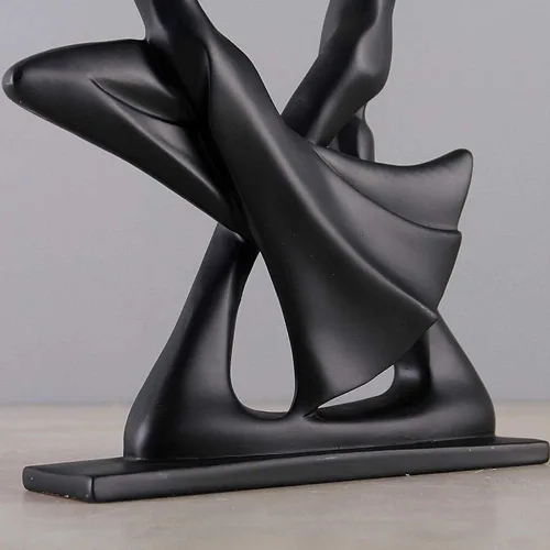 Vista 6 de Figuras de danza para pareja, escultura abstracta bailando con acabado suave y base rectangular para escritorio, dormitorio, baile, bailarina