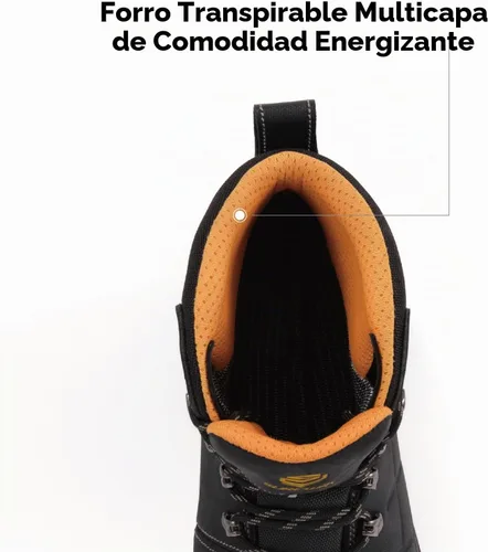 Vista 6 de SUREWAY Botas de trabajo para hombre de 6 pulgadas, suaves, impermeables, ligeras, impermeables, de cuero, con cordones, resistentes al Puntera
