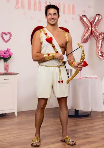 Vista 2 de Adult Cupid Costume for Men, God of Love Halloween Costume, Match Maker Outfit, Roman God of Desire Dressup