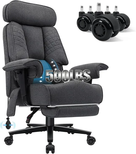 Vista 11 de HOFFREE Silla de oficina grande y alta de 500 libras con soporte lumbar Negro